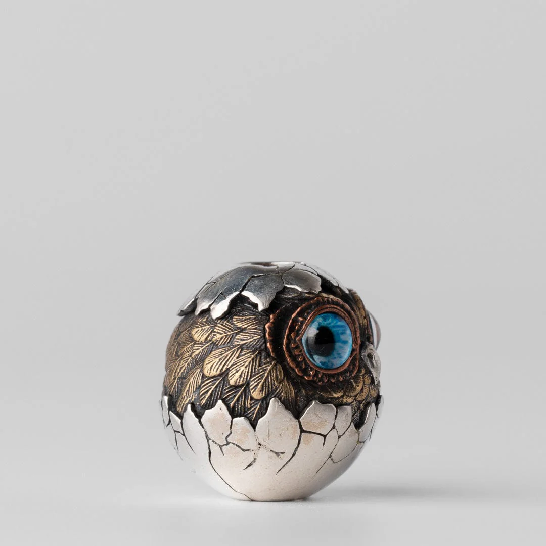 Owl (eggshell) Lanyard Bead - Image 3