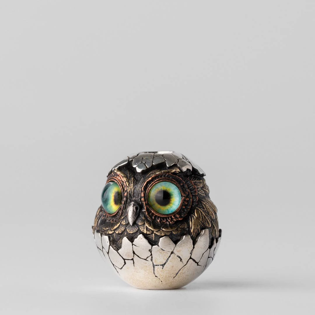 Owl (eggshell) Lanyard Bead - Image 5